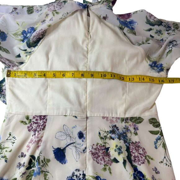 2Bella Floral Print Halter Maxi Dress Size M – High Low Overlay Skirt - Picture 9 of 9